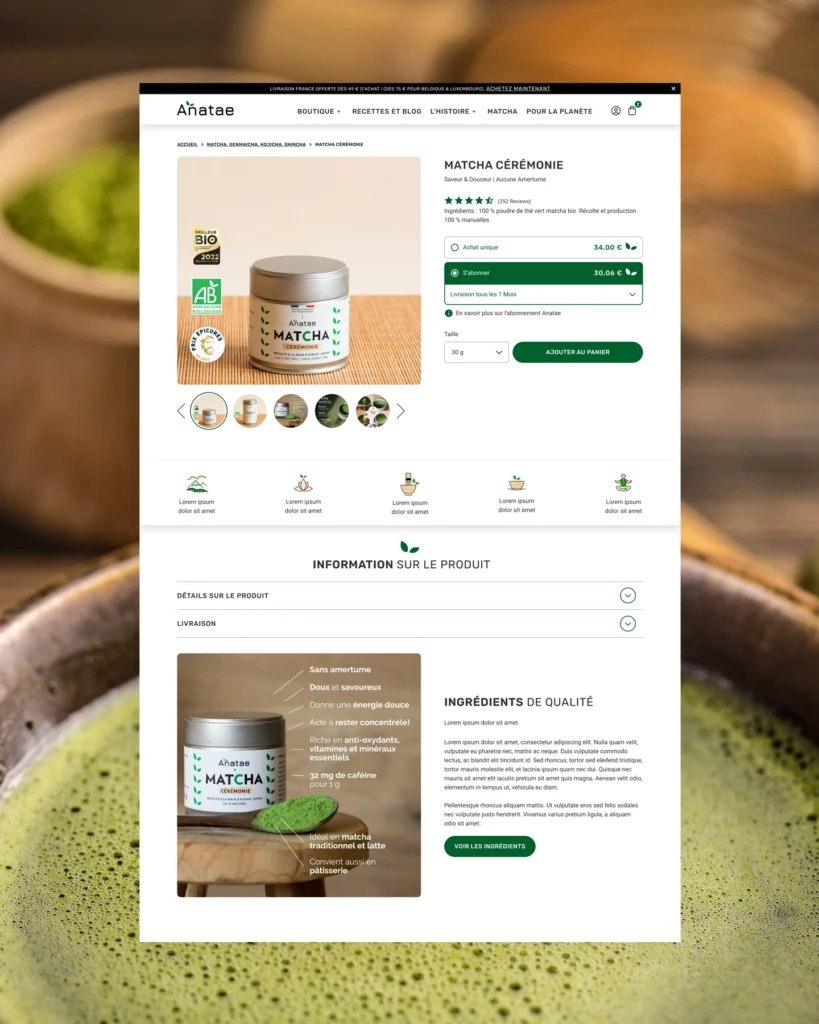 Plateforme e-commerce pour marque lifestyle